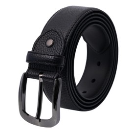 LABMGW Men's Belt Big and Tall Leather Jeans Dress Black Belt Men 48 to 50 Inch