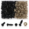 TOAOB 150pcs 6mm Black Plastic Safety Eyes Crafts Safety Eyes