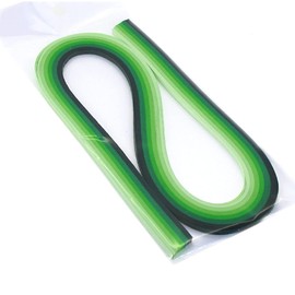 ODETOJOY Multi-Color Paper Quilling Strips Set - 6 Gradient Colors - 21-inch Length - 10mm Width (0.4 in) - DIY Quilling Strips Assortment Crafts (Green)