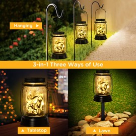 kyoryuger Pyrenees Gifts for Women/Men Pyrenees Dog Solar Lanterns Mom Birthday Dog Lovers Lantern Pet Loss Pet Memorial Lights Solar Garden Decoration for Yard, Patio,Backyard,Porch Torches Light