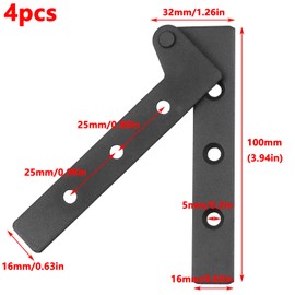 Antrader 360 Degree Rotatable Pivot Hinge for Window or Door Pack of 4,Black