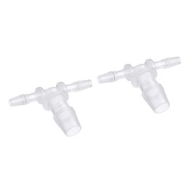 M METERXITY Pack of 2 Hose Connectors - 4 x 10 x 4 mm AD T-Piece Plastic Pipe Connectors Apply to Water Fuel Transparent (T-Shaped 3 Way)