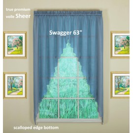 Today's Curtain Emelia Original Voile Swagger Pair 63", Wedge Blue, 90" W x 63" L