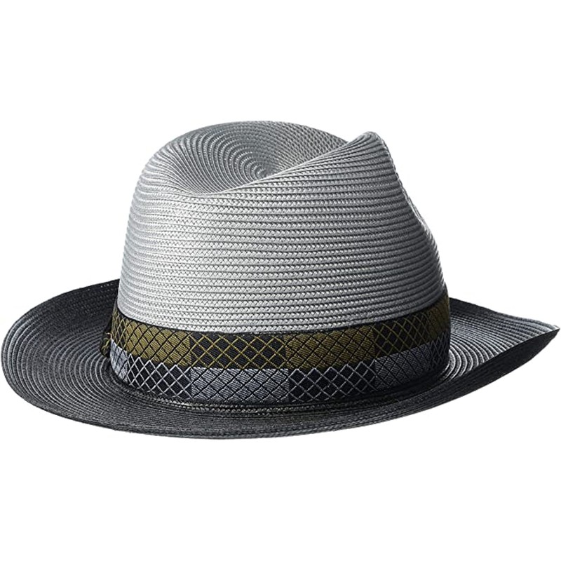 Stetson Men’s Casual Sun Protecting Andover Florentine Milan Fedora, Black/Grey,