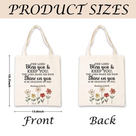 WDSXWH Christian Canvas Totes, Religious Bag, The Lord Bless You & Keep You Bag, Women Aesthetic Canvas Tote Bag, Reusable Cloth Cotton Tote Bags, Casual Cotton Tote Bag for Work, Travel & Daily Use
