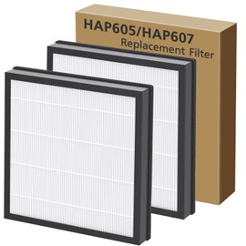 HAP605 Air Purifier Replacement Filters for FreAire HAP605 HAP607 and for XenonLab HAP605 HAP607 Air Purifier, 3-in-1 HAP607 Efficient Air Filter with Activated Carbon for Home, 2-Pack