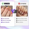 Viugex 24Pcs French False Nails Square, Medium Press on Nails