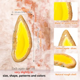 Polished Agate Slices Drilled Agate Pendants in Various Sizes and Colors Agate Ornament Geode Stones Agate Rock Irregular Geode Table Decors for Home Room DIY Jewelry Decorations (24 Pieces)
