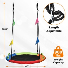 ZOSHINE Relaxing 40-Inch Weatherproof Fabric Hammock Swing Premium Outdoor Lounge Chair with Full Support Systemcolor: red-blue -green- orange-40inch