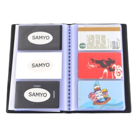 SAMYO Business Journal Name Card Book Holder for 180 Cards-Black PU Leather