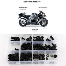 Xitomer Full Sets Fairing Bolts Kits, Fit for GSX1300R HAYABUSA 1999 2000 2001 2002 2003 2004 2005 2006 2007, Mounting Kits Washers/Nuts/Fastenings/Clips/Grommets (Matte Black)