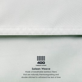 Tafts Bamboo Sheets Queen Size - 100% Pure Organic Viscose Bamboo Sheet Set - 400TC Bamboo Bed Sheets - 4 Pieces - 17” Deep Pocket - Silk Feel, Cooling, Anti-Static, Hypoallergenic (Sage Green)