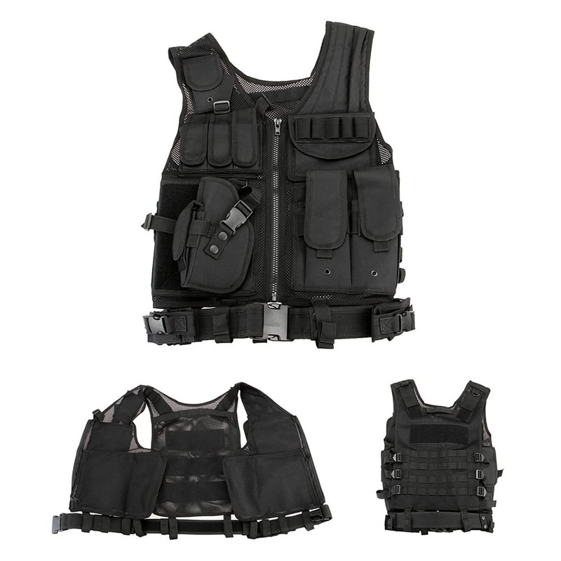 Lixada Tactical Vest Lightweight Breathable Polyester Sports Vest Outdoor Training