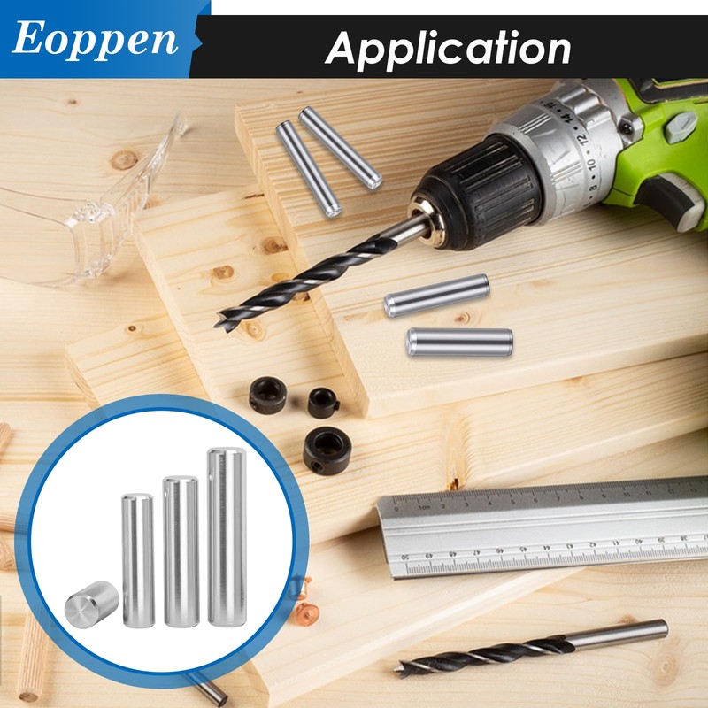 Eoppen 220Pcs 304 Stainless Steel Dowel Pin - 22 Sizes