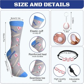 Pickmesh - 24 piezas divertidas de regalos de béisbol, vasos de plástico de béisbol a granel con pajita y tapa, calcetines deportivos novedosos, pulsera y llavero para Navidad, deportes, regalos de