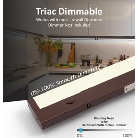 Leetdud LED Under Cabinet Lighting Hardwired or Plug in, 12 Inch 6W, Dimmable 5 Color 2700K/3000K/3500K/4000K/5000K, Linkable Eyes Care Design Counter Lights for Kitchen, Sink, ETL Listed, Bronze