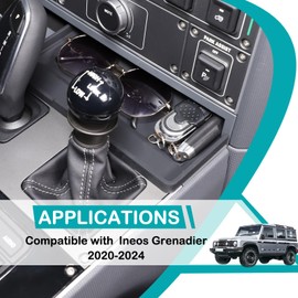Hudiriy Car Center Console Gear Storage mat Compatible with Ineos Grenadier 2020-2026 Gear Lever Storage Box Insert Tray Internal Storage Mat Interior Accessories (Black)