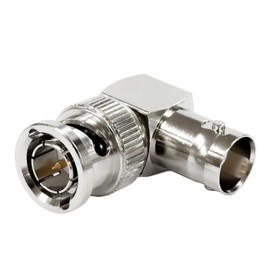 F-FACTORY BNC L Plug BNC (Male) to BNC Jack (Female) BNC Right Angle Adapter 75Ω FE-CBA-L1