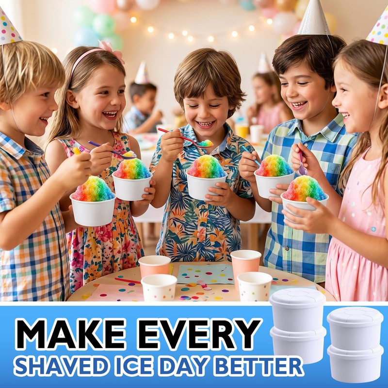 4 Pack Ice Molds Compatible with Hawaiian Shaved Ice, Shaved