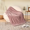 SOCHOW Dusty Pink Bubble Fleece Blanket for Couch, Super Soft