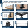 Gyykzz 36" T-drilled Cable Railing Corner Post, 90 Degree Three