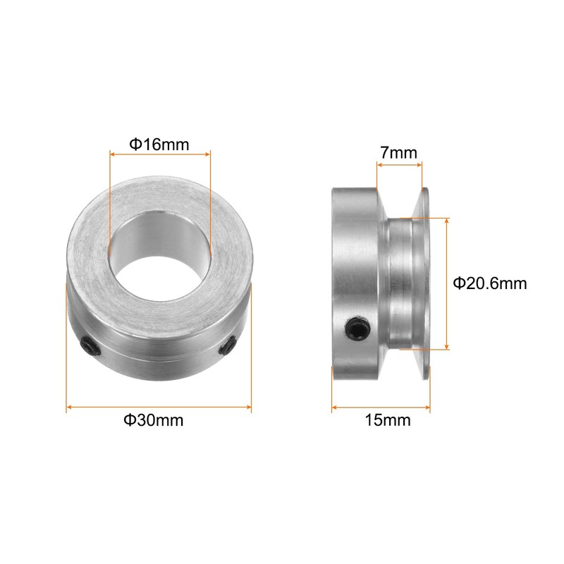 sourcing map Single Groove Pulley 16 mm Fixed Bore 30