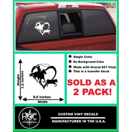 2 Pack - Women's Breakaway Roping - Cowgirls Rule | Car Decal Vinyl Sticker Graphics | 8.5 Inches Wide by 7.5 Inches Height HOM3107B.070M Matte Black