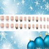 TBRZTR Christmas Snowflake Press on Nails Medium White Frenc False