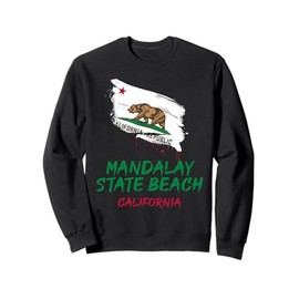 Mandalay State Beach California Paint Splatter Flag Vacation Sweatshirt