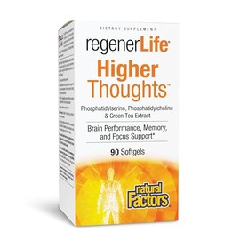 Natural Factors - 3 cerebros por factores naturales, pensamientos más altos, apoyo para la salud cognitiva y función cerebral, 90 cápsulas (45 porcion