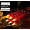 KSWING Upgraded Real Wax LED Flameless Red Taper Candles with
