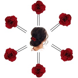 Pack of 6 rose hair accessories, hair clips, rose flower hairpin, for bride, bridesmaid, wedding, dance parties.