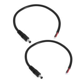 Create idea Pack of 2 DC Power Pigtail Cable DC 5.5 mm x 2.5 mm Male Plug Jack Bare Wire Open End Power Cable 16AWG 30 cm Guitar Pedal CCTV Surveillance Camera Surveillance