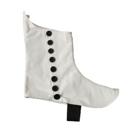 White Scottish kilt SPATS With Black Buttons Size 9