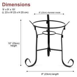 VOREEN 10" Gazing Ball Stand, Metal Gazing Globe Stand for 8-12 Inch Garden Gazing Globe, Outdoor Décor Garden Yard Accessories, Black