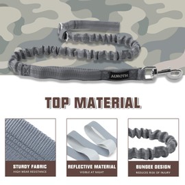 AUROTH Heavy Duty Bungee Dog Leash for Medium Large Breed Dogs, No Pull for Shock Absorption with Car Seat Belt, 2 Padded Handles 4.5FT 6FT Training Dog Leash