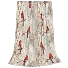 amepay Cardinal Blanket Gifts for Women Red Birds Flannel Throw Blankets Soft Comfy Lightweight for Home Decor Couch Bed Sofa 50x40 Inches