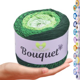 MeriWoolArt Bouquet Cotton Yarn - 100% Cotton Yarn - Crochet Yarn & Knitting Yarn Multicoloured - 250 g, 500 m - Ideal for Cloths, Baby Blankets, Amigurumi, Summer Clothing & Home Accessories 720