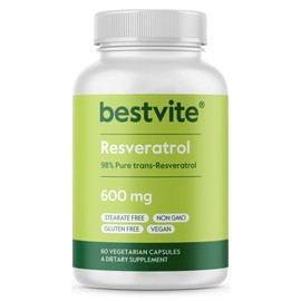 BESTVITE Resveratrol 600mg (60 Vegetarian Capsules)