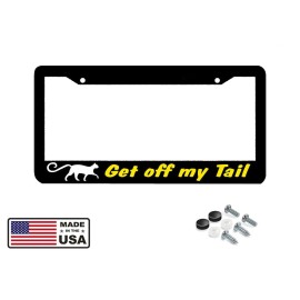 BLVD GET OFF MY TAIL  funny meow cat License Plate Frame