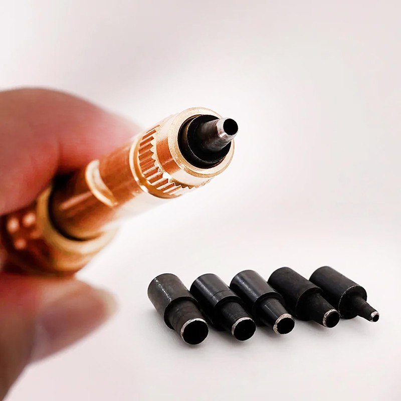 Yuentoen Japanese Screw Hole Punch,Automatic Hole Punch Drill Tool,6 Tip