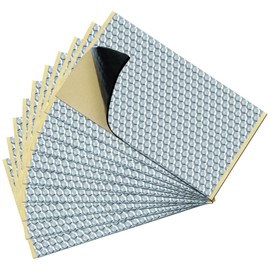 TroyStudio Vibration Damping Mat, 10 pcs 15.7 x 9 x 0.08 Inches Self-Adhesive Sound Deadening Sheets, Aluminum Foil Noise Dampening Panels for Vent, Duct Wrap, Pipes, Engine, Water Pump, Audio, Car