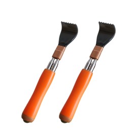 PEXOMEDO Portable Extendable Double-Pole Back Scratcher（8.3-21.3in），Hand Massager for Scratching Itches, Strong and Sturdy,Good Practical and Novel Gifts for Friends and Family. (Orange, 2 Pack)
