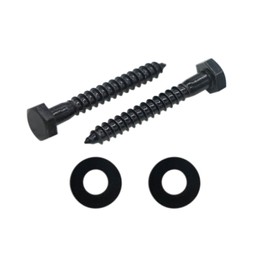 Evecad 25PCS 1/4" x 2" Hex Head Lag Screws, Stainless Steel Black Lag Bolts, Heavy Duty Lag Bolts, Washers Included