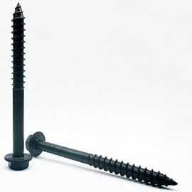 (10) 3/8” X 4” Black Hex Head Lag Wood Screws, Heavy Duty lag Bolts for Timber, Tree Houses, Fences by BRAUNY BOY HARDWARE -Qty 10