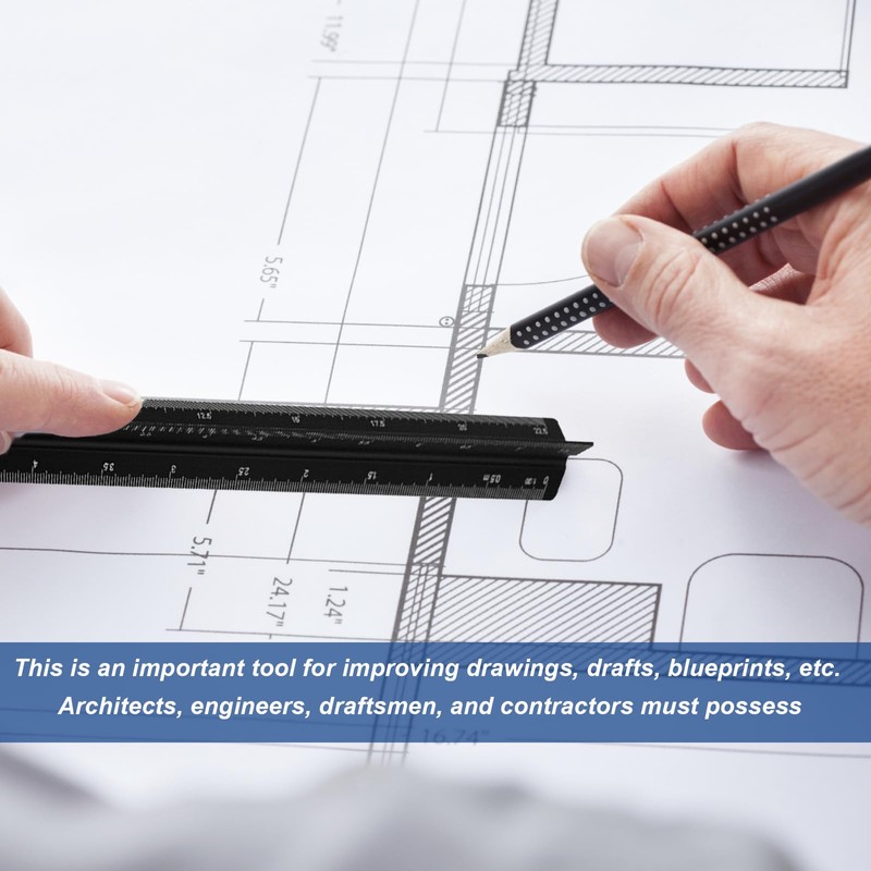 Triangular scale, ruler 30 cm, scale ruler, aluminium architectural ruler,