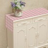 Nepnuser Linen Pink and White Buffalo Check Plaid Table Runner