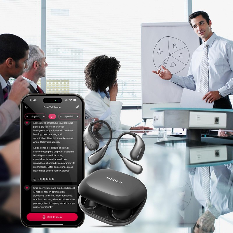 MINISO X33 AI Translation Wireless Earbuds Open Ear Earbuds Bluetooth