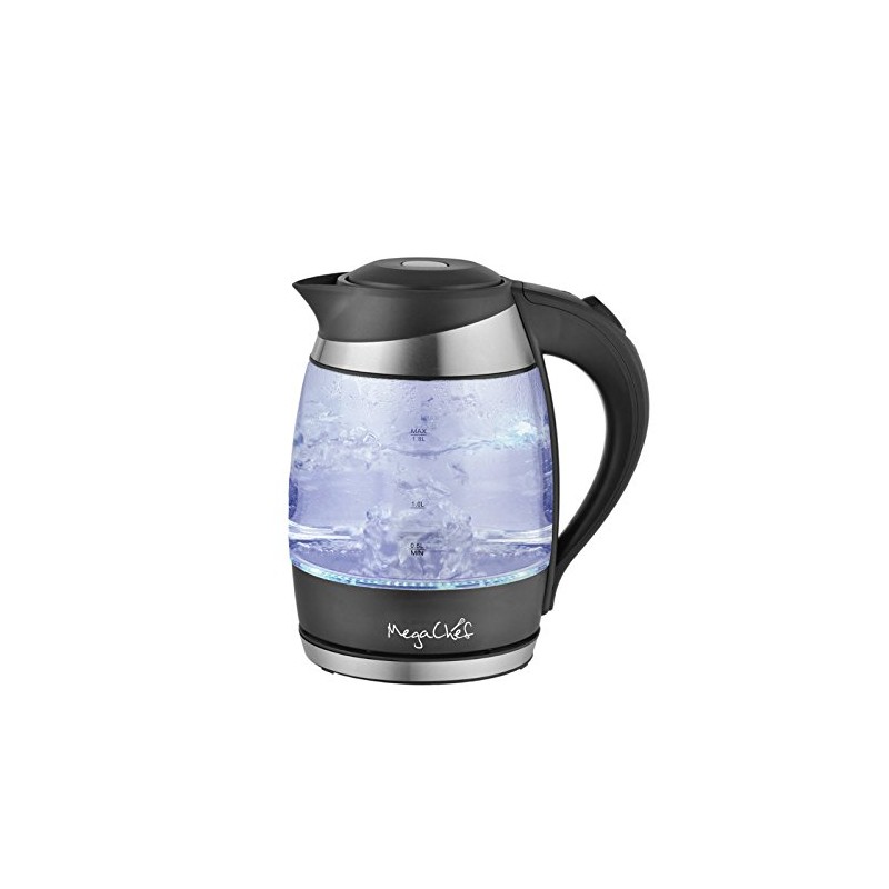 MegaChef 1.8Lt. Glass and Stainless Steel Electric Tea Kettle