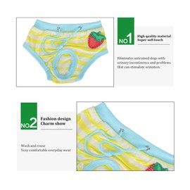 Washable Pig Diapers, Female Pig Diapers with Adjustable Tighten Strap Pet Pigs Physiological Pants Strawberry Pattern Pigs Sanitary Underwear Reusable Diapers(Yellow S) Diapers